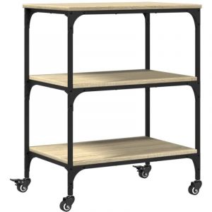 VidaXL Chariot de cuisine chêne sonoma 60x41x76 cm bois d ingénierie
