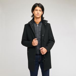 Image de JULES Manteau zippé col montant Noir Homme