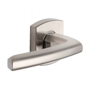 Vachette Ensemble sur rosace Scult Bec de cane BEZAULT finition platine - 204415
