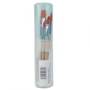 Lineo 610 - Set de pinceaux 8 pi&egrave;ces, 5 pinceaux plats de la s&eacute;rie 579 et 3 pinceaux ronds de la s&eacute;rie 578, pinceaux &agrave; poils synth&eacute;tiques et manche en bois, &eacute;tui plastique inclus