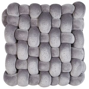 Beliani Coussin décoratif en velours gris 30x12cm