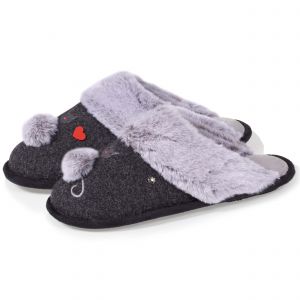 Image de Isotoner Chaussons Mules Femme Chat fantaisie