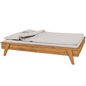 Terre de Nuit Lit avec pieds inclinés en chêne massif clair 160x200 - LT36003 - Bois clair