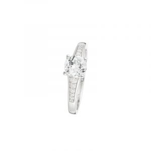 Diamond & Co - Bague Sirana Diamant 0.106 ct & Topaze blanche 1.553 ct or blanc