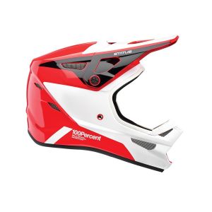 100% Casque integral enfant 100 status hellfire blanc rouge kid m 49 50 cm