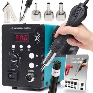 Station de Soudage à Air Chaud TECHREBAL 858D Pro + Liant PP Noir 100g + Buse bout à bout