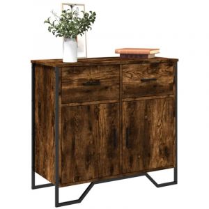 Image de VidaXL Buffet ch&ecirc;ne fum&eacute; 79,5x35,5x74,5 cm bois d'ing&eacute;nierie