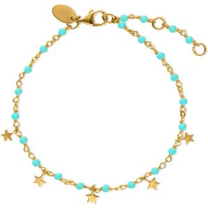 Bracelet Argent Doré Étoiles Pierres Naturelles Amazonite