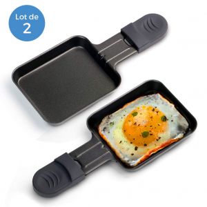 Hobby Tech Coupelle à raclette avec revêtement anti-adhésif 18x9cm [Lot de 2] Noir