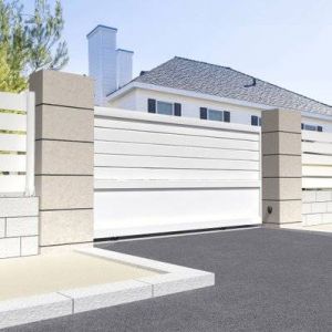 Intersun Portail coulissant mixte (Blanc - L 4000 x H 1750 mm)