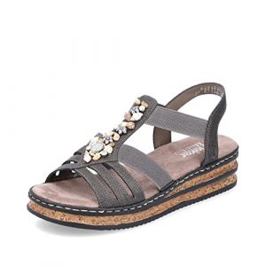 Rieker Femme Chaussures Basses 62949, Dame Mocassin,Chaussons,Chaussures de Loisirs,Pantoufles,entrée Ouverte,Beige (Beige / 45),37 EU / 4 UK