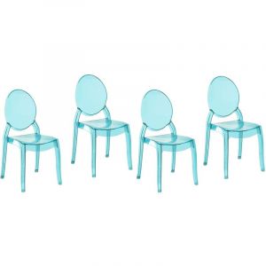 Image de Beliani 2 chaises bleues transparentes Merton