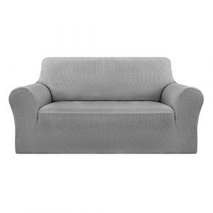 Deconovo - 1 Pièce Canapé Housse Extensible Jacquard, 3 places, avec Accoudoirs Housse de Canapé, 152x83x89 cm, Gris Clair - Gris Clair