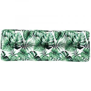 VidaXL Coussin de palette &agrave; motif de feuilles 120x40x12 cm Tissu