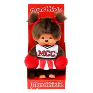Sekiguchi 252879 - Monchhichi Original Fille Cheerleader, Animal en Peluche Brun d'environ 20 cm
