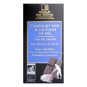 Moulin des moines Chocolat Noir Fleur Sel BIO 100g