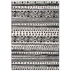 Safavieh Mercer Collection MRE415 Tapis d'intérieur tissé d'inspiration tribale pour Salon, Chambre à Coucher ou Tout Espace intérieur Ivoire Anthracite 61 x 91 cm