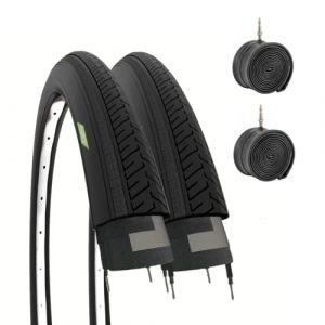 ECOVELO Pneus 27 x 1 1/4 pour v&eacute;lo de Ville Adulte Unisexe, Noir, 27