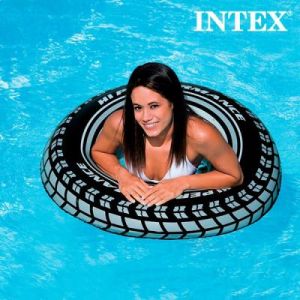 Pneu Intex Gonflable Bouée ronde pour piscine et mer * Matière : vinyle résistant * Diamètre : 91 cm * Âge recommandé : + 9 ans