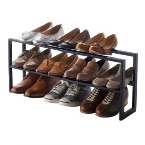 Yamazaki Line Étagère à chaussures extensible à 2 étages Noir