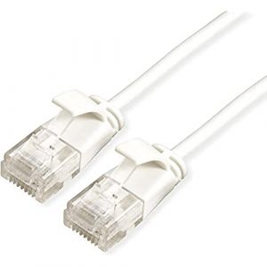 Roline Câble Patch UTP DataCenter Cat.6A (Class EA), LSOH, Slim, Blanc, 0,5 m