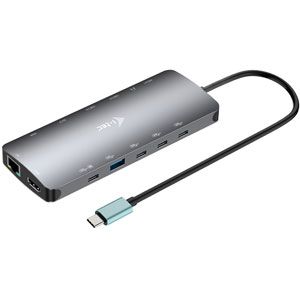 i-tec Metal USB-C Nano 3x Display Dock, 2x HDMI 1x USB-C video + Power Delivery 140W
