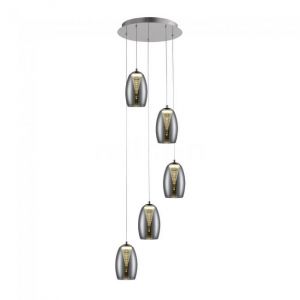 Image de Brilliant AG Suspension LED LED intégrée Metropolis G60773/93 25 W blanc chaud chrome, fumé