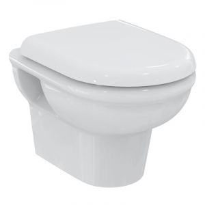 Image de Ideal Standard Pack combiné WC suspendu EXACTO sans bord de chasse, avec softcosing, 355 x 480 blanc