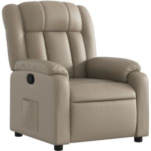 VidaXL Fauteuil Inclinable, Chaise avec Repose-pieds, Si&egrave;ge avec Dossier et Accoudoirs, Meuble de Salle de S&eacute;jour, Moderne, Cappuccino Similicuir 373566