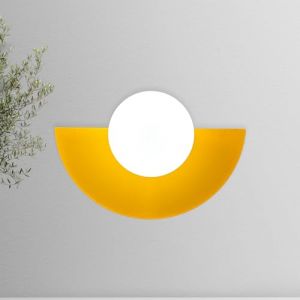 Bamyum Applique Murale Int&eacute;rieure et Exterieur, Luminaire Chambre Moderne avec Boule de Verre Blanc, Cuisine, Salle de Bain, Couloir, Lampe Murale en