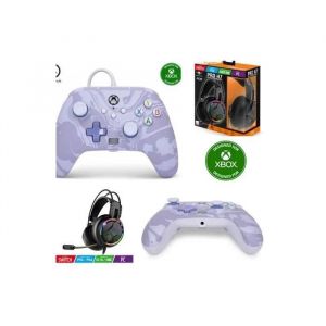 PowerA Pack Manette Xbox One-S-X-Pc Tourbillon Lavande Edition Officielle + Casque Gamer Pro H7 Spirit Of Gamer Xbox One/S/X/Pc