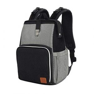 Kinderkraft Kk Sacs à Dos à Langer MOLLY, Bébé Sac à Couches de Voyage, Imperméable, Matelas à langer, Gris KKAMOLLBLK0000