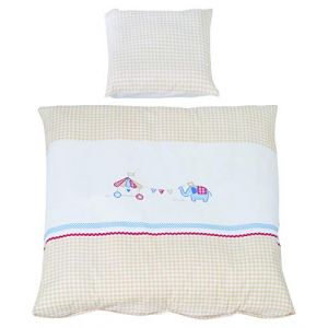 Roba Parure Lit Bébé "Happy Circus" - 2 Pièces 100% Coton - Housse 80x80Cm + Taie 40x35 cm