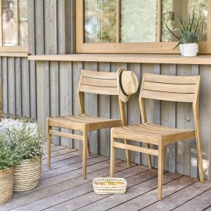 Image de Bois Dessus Bois Dessous Chaise de jardin en teck massif (lot de 2)APRIL