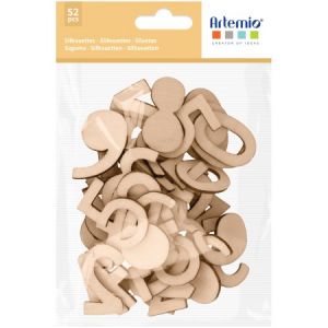 Artémio Chiffres en bois - 2,7 cm - 52 pcs