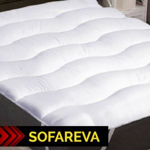 Surmatelas Douceur 140x190cm Sangle de maintien Epaisseur 5cm Moelleux et epais Confort cocooning - blanc