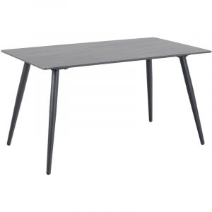 Emob Table à manger rectangulaire Wick, 140x80 cm. Avec un plateau de table en céramique et des pieds en métal thermolaqué noir. Convi...