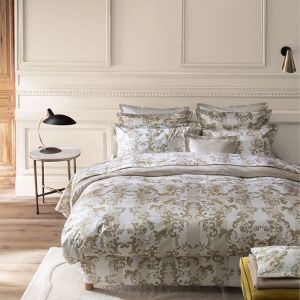 Alexandre Turpault Housse de couette en satin de coton blanc 240x220