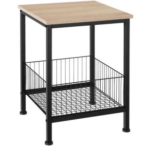 TecTake Table d&rsquo;appoint Grimsby 40x40x55,5cm - Bois clair industriel, Ch&ecirc;ne Sonoma