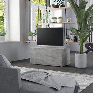 Image de VidaXL Meuble TV Gris béton 80x34x36 cm Aggloméré