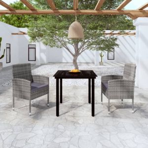 VidaXL Ensemble De Salle ¿¿ Manger De Jardin 3 Pcs Anthracite