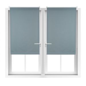 Relaxdays Store enrouleur occultant, lot de 2, sans perçage, protège de la chaleur, portes, fenêtres, 60x160 cm, tissu 56 cm, gris