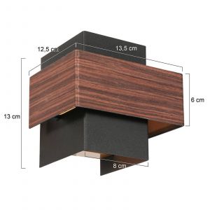 Steinhauer Applique murale - Muro - bois noir - métal - G9 -