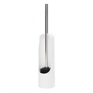 Image de Umbra Toilet Brush Holder Touch. Porte-brosse à toilette Touch. Plastique moulé. Coloris blanc. Dimension 8.9cmx44.5cm.