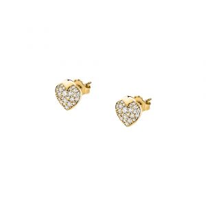 Morellato Boucles d'oreilles pour femme en Acier serti de cristal en forme de cœur - 0.002 g - taille : Ø1.5CM - SAVZ16