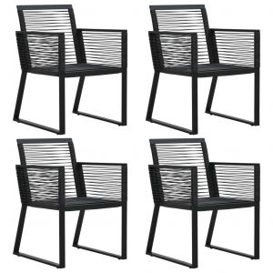 VidaXL Chaises de jardin 4 pcs Corde en rotin Noir