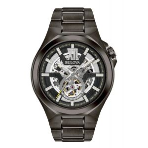 Bulova Homme 46mm Bracelet Acier Inoxydable Gris Automatique Montre 98A179