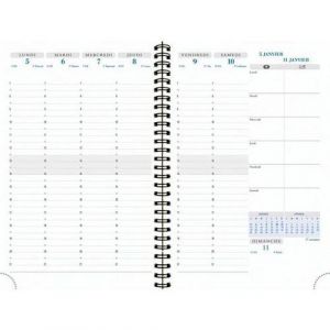 Exacompta 20822E - Recharge agenda semainier de bureau Visuel Horizons 20S spiral&eacute; Carte noire - 15 x 21 cm - Janvier &agrave; d&eacute;cembre 2026