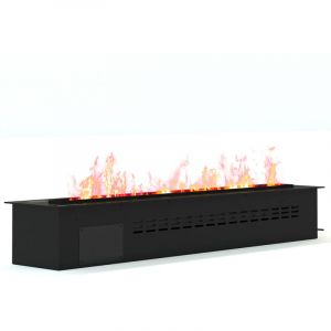 Privatefloor Cheminée Électrique Décorative avec Flamme de Vapeur d'Eau - 140CM Noir