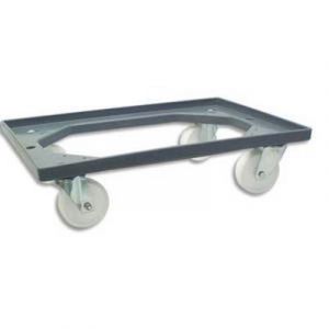 Visiodirect Plateau roulant en polypropylène, 3,25 kg, charge maxi 20 kg, gris, L 42 x 16 x 62,5 cm